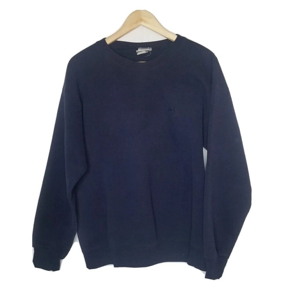 VTG JC Penney Official USA Olympic Crew Blue Sweatshirt USA MADE Men's Sz Large
